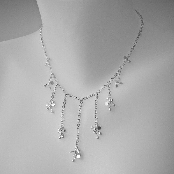 Accent semi graduated Necklace, satin silver by Fiona DeMarco