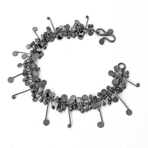 Blossom Bracelet, oxidised silver by Fiona DeMarco