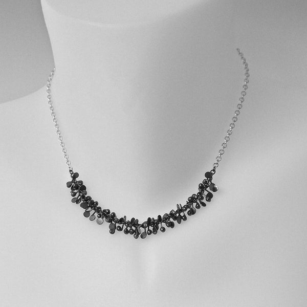 Harmony semi Necklace, oxidised silver by Fiona DeMarco