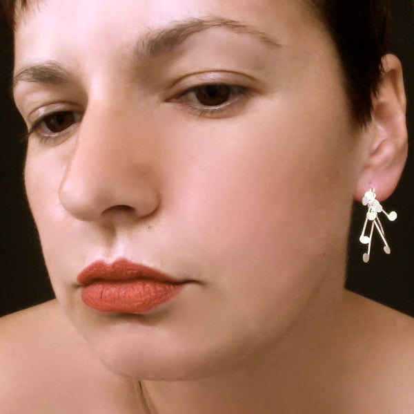 Signature stud Earrings, satin silver by Fiona DeMarco