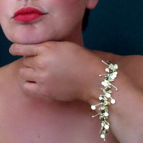 Blossom & Bloom Precious Bracelet with smoky quartz, 18ct yellow gold satin by Fiona DeMarco