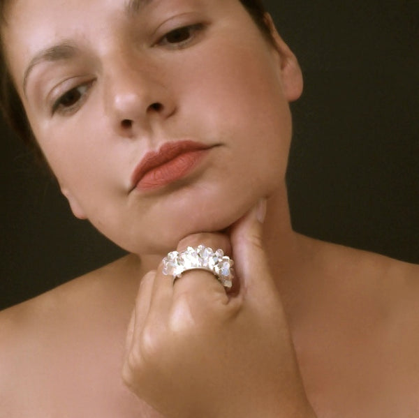 Icon wide Ring, polished silver by Fiona DeMarco