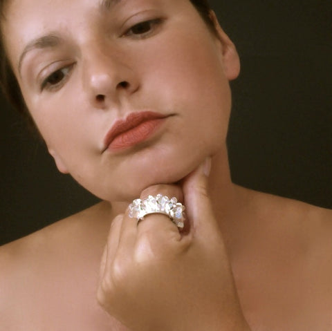 Icon wide Ring, polished silver by Fiona DeMarco