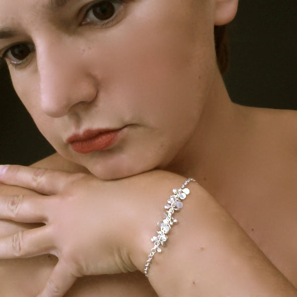 Harmony semi Bracelet, polished silver by Fiona DeMarco