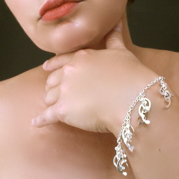 Contour charm Bracelet, polished silver by Fiona DeMarco