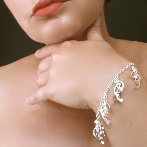 Contour charm Bracelet, polished silver by Fiona DeMarco