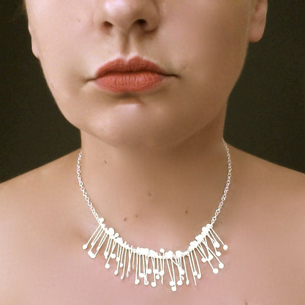 Signature semi Necklace, satin silver by Fiona DeMarco