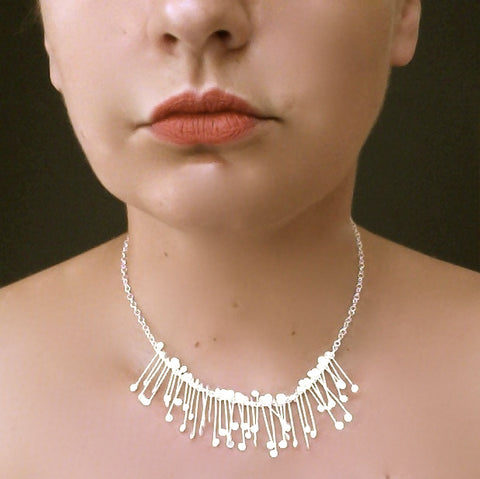 Signature semi Necklace, satin silver by Fiona DeMarco