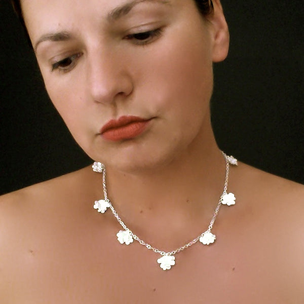 Symphony charm Necklace, satin silver by Fiona DeMarco