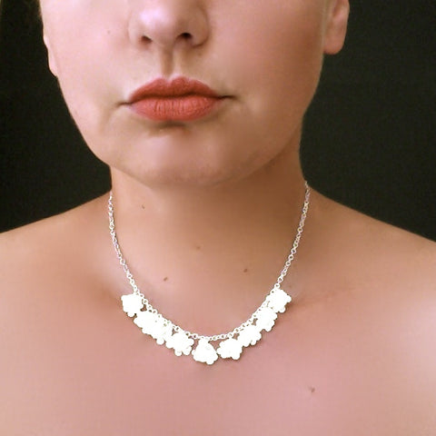 Symphony semi Necklace, satin silver by Fiona DeMarco