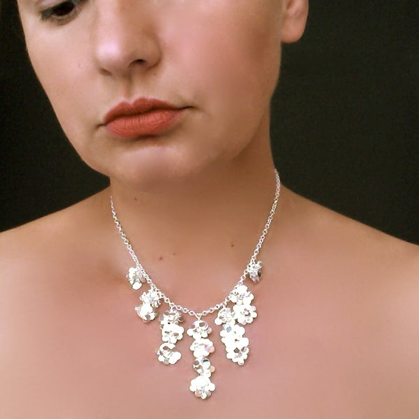 Symphony semi graduated Necklace, polished silver by Fiona DeMarco