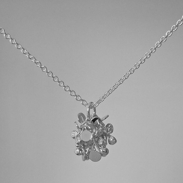 Radiance Pendant, polished silver by Fiona DeMarco 
