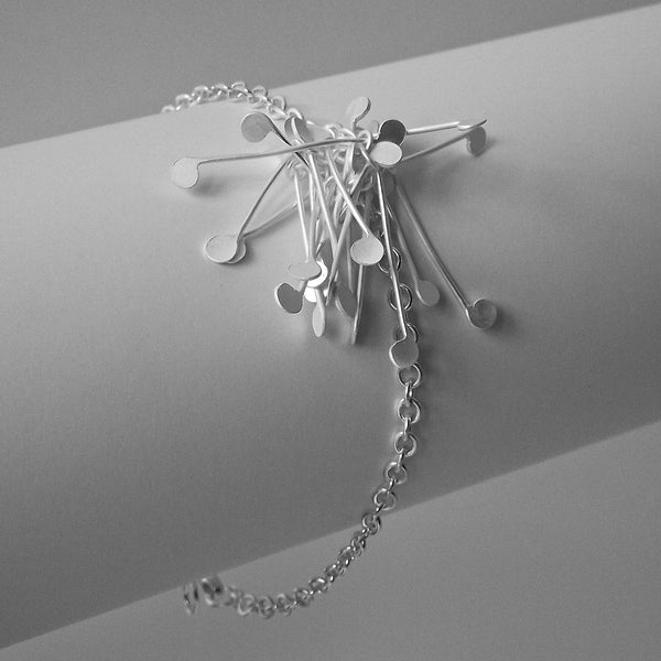 Signature Cluster Bracelet, satin silver by Fiona DeMarco