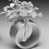Signature cluster wide Ring, satin silver by Fiona DeMarco