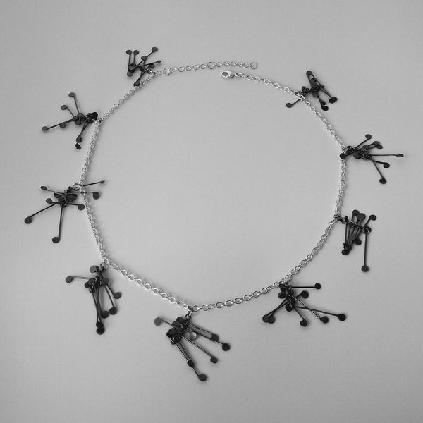 Signature charm Necklace, oxidised silver by Fiona DeMarco