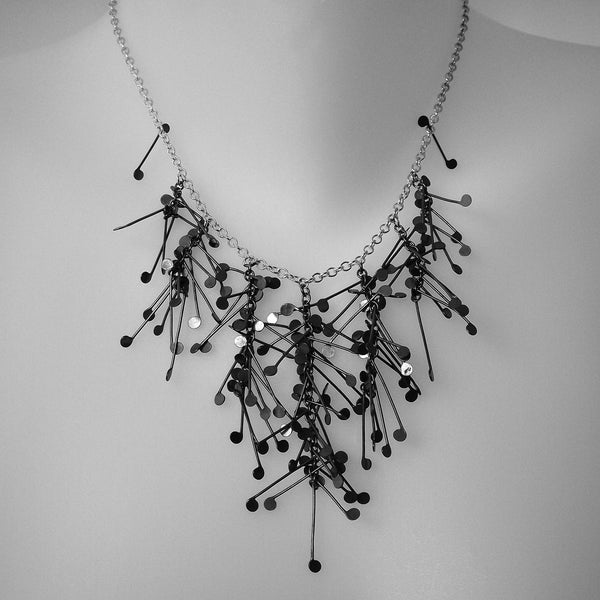 Signature semi graduated Necklace, oxidised silver by Fiona DeMarco