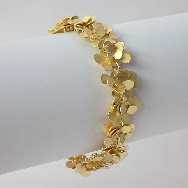 Symphony Precious bracelet, 18ct yellow gold satin by Fiona DeMarco
