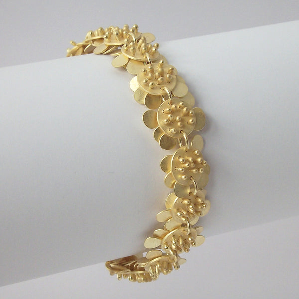 Symphony Precious bracelet, reverse side, 18ct yellow gold satin by Fiona DeMarco