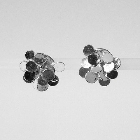 Symphony stud Earrings, polished silver by Fiona DeMarco