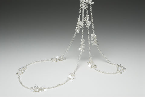 Accent long Necklace, satin silver by Fiona DeMarco