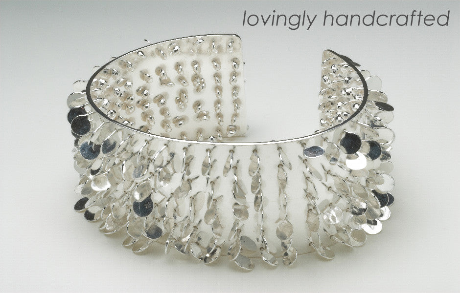 Homepage slideshow Icon cuff polished silver by Fiona DeMarco