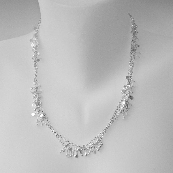 Accent long Necklace, satin silver by Fiona DeMarco