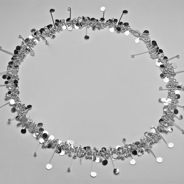 Blossom Necklace, polished silver by Fiona DeMarco