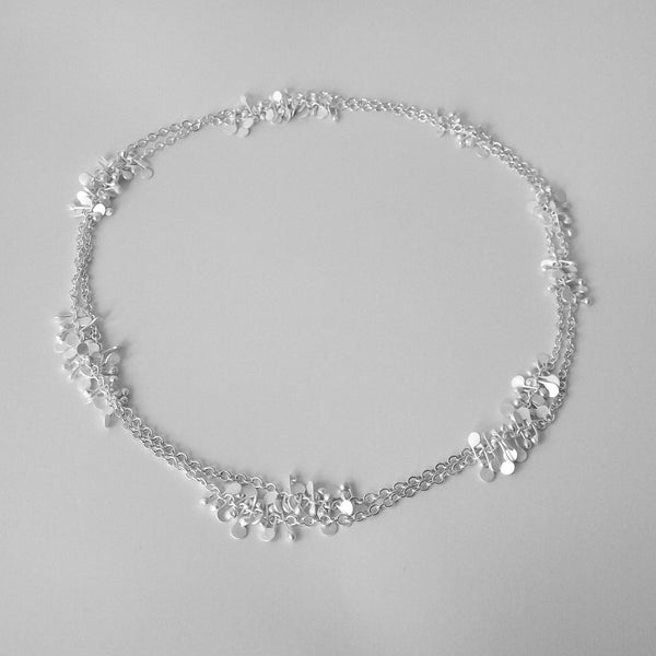 Accent long Necklace, satin silver by Fiona DeMarco