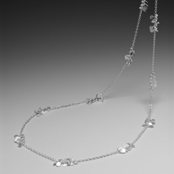 Accent long Necklace, satin silver by Fiona DeMarco