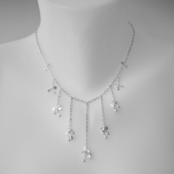 Accent semi graduated Necklace, satin silver by Fiona DeMarco