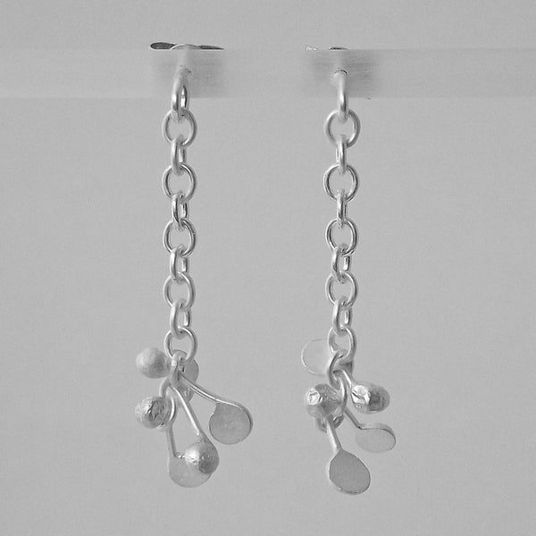 Accent stud Earrings, satin silver by Fiona DeMarco