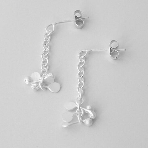 Accent stud Earrings, satin silver by Fiona DeMarco