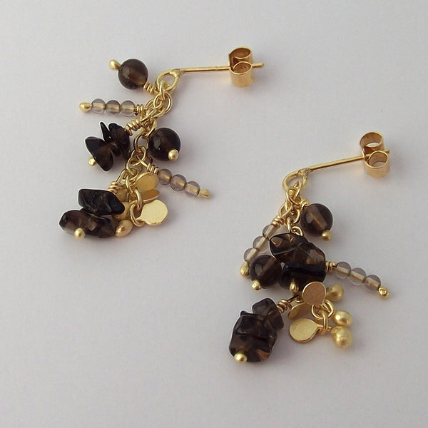 Adorn Precious stud Earrings, 18ct yellow gold satin by Fiona DeMarco
