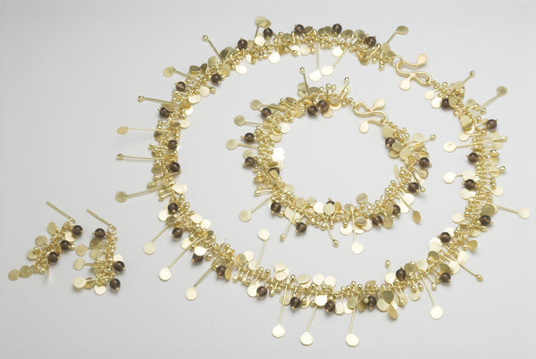 Blossom & Bloom Precious collection, 18ct yellow gold satin with Smoky Quartz by Fiona DeMarco