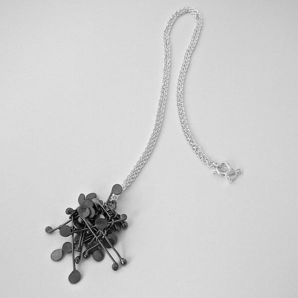 Blossom Pendant, oxidised silver by Fiona DeMarco