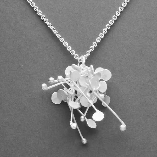 Blossom Pendant, satin silver by Fiona DeMarco