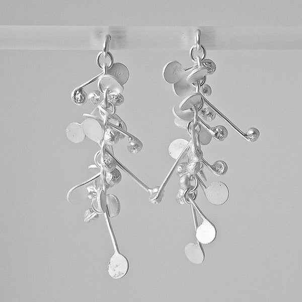 Blossom stud Earrings, satin silver by Fiona DeMarco