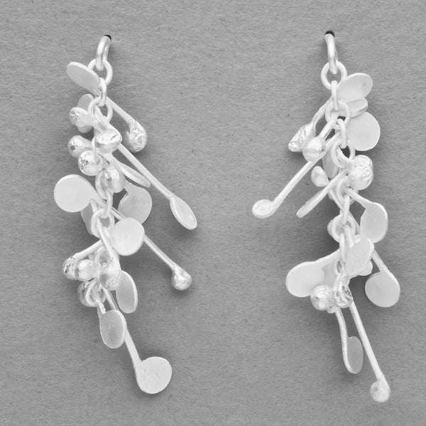 Blossom stud Earrings, satin silver by Fiona DeMarco