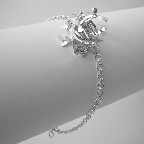 Contour Cluster Bracelet, polished silver by Fiona DeMarco