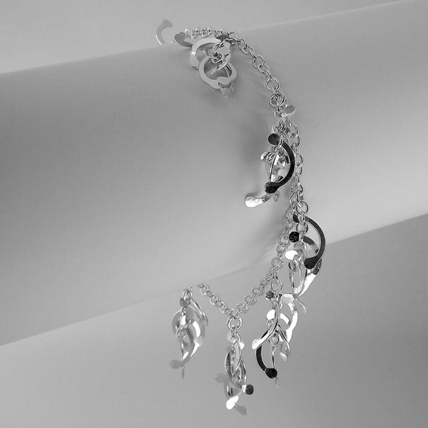 Contour charm Bracelet, polished silver by Fiona DeMarco