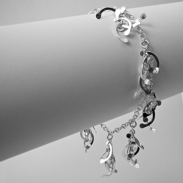Contour charm Bracelet, polished silver by Fiona DeMarco