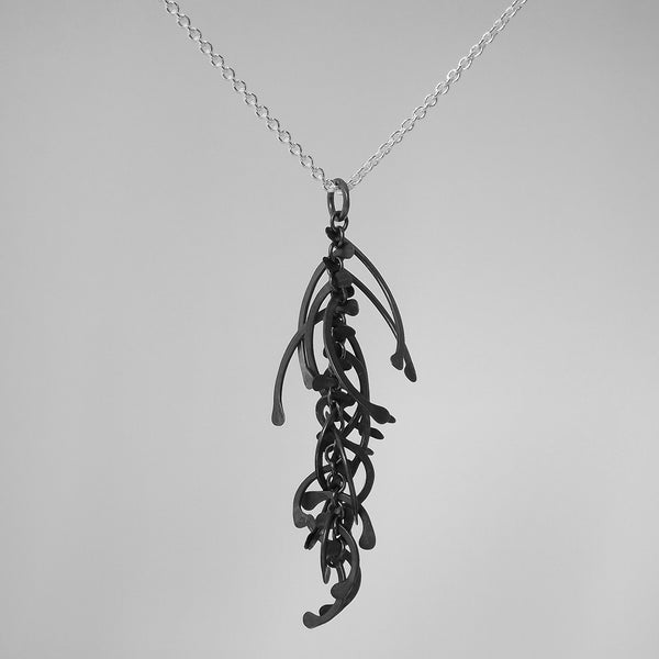 Contour graduated Pendant, oxidised silver by Fiona DeMarco