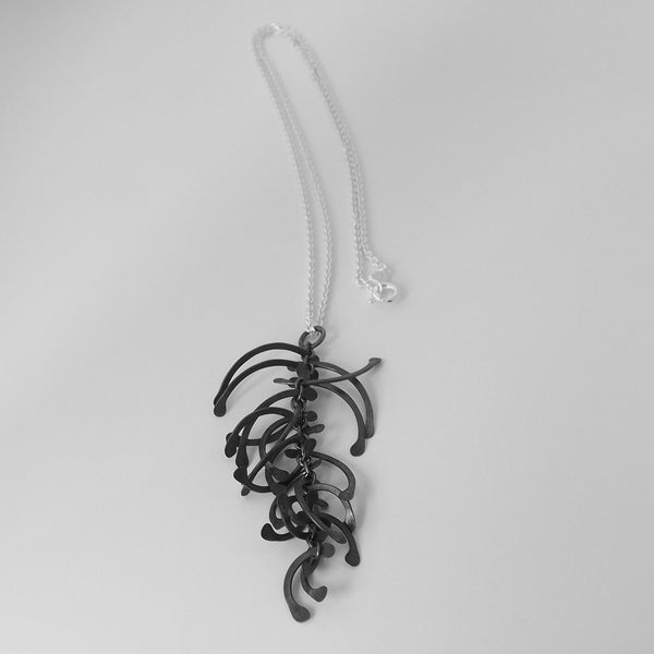 Contour graduated Pendant, oxidised silver by Fiona DeMarco