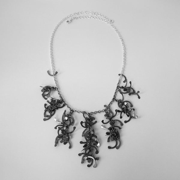 Contour semi graduated Necklace, oxidised silver by Fiona DeMarco
