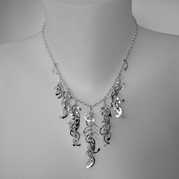 Contour semi graduated Necklace, polished silver by Fiona DeMarco