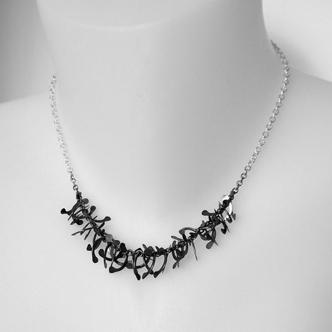 Contour semi Necklace, oxidised silver by Fiona DeMarco
