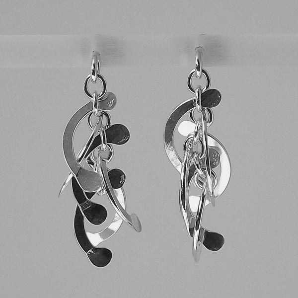 Contour stud Earrings, polished silver by Fiona DeMarco