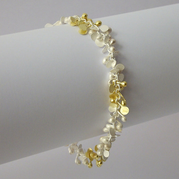 Harmony duo Bracelet, 18ct yellow gold and sterling silver satin by Fiona DeMarco