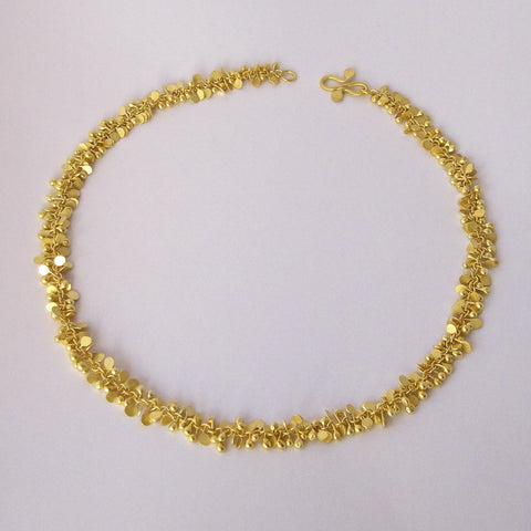 Harmony Precious Necklace, 18ct yellow gold satin by Fiona DeMarco