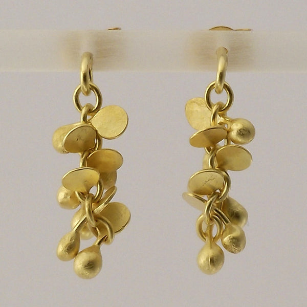 Harmony Precious stud Earrings, 18ct yellow gold satin by Fiona DeMarco
